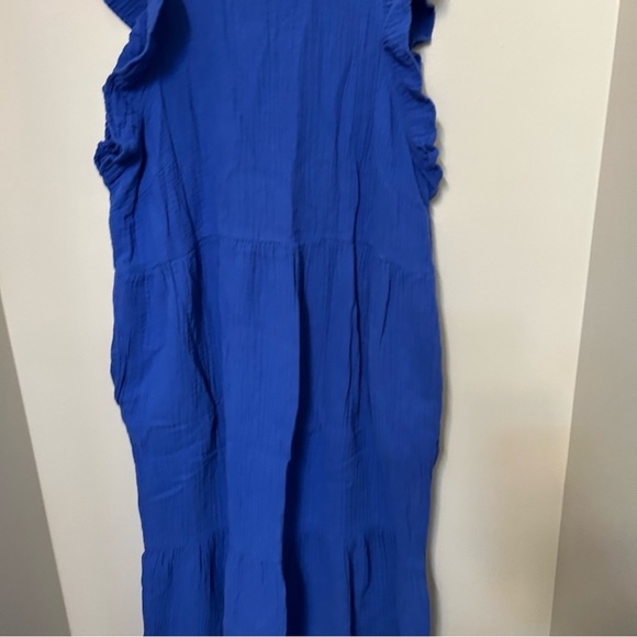 Universal Thread Tiered Cottage Core Sleeveless Gauze  Maxi Dress Blue Cotton L - Picture 4 of 10